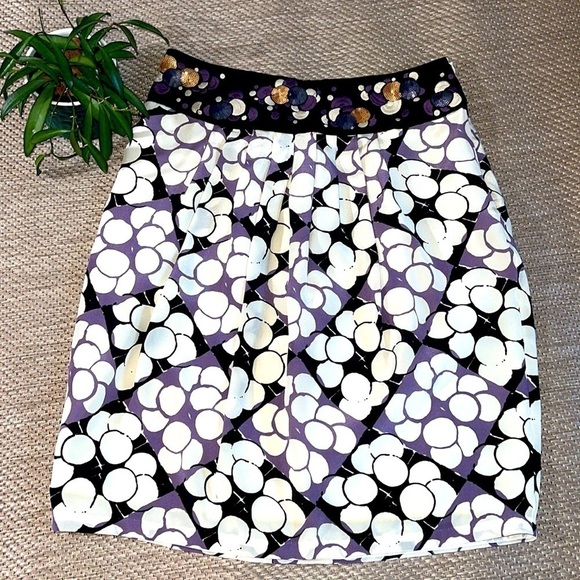 Anthropologie Floreat Silk Ocean Mist Skirt Sz. 4 BNWT - Picture 4 of 15